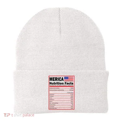 Merica Nutrition Facts Beanie