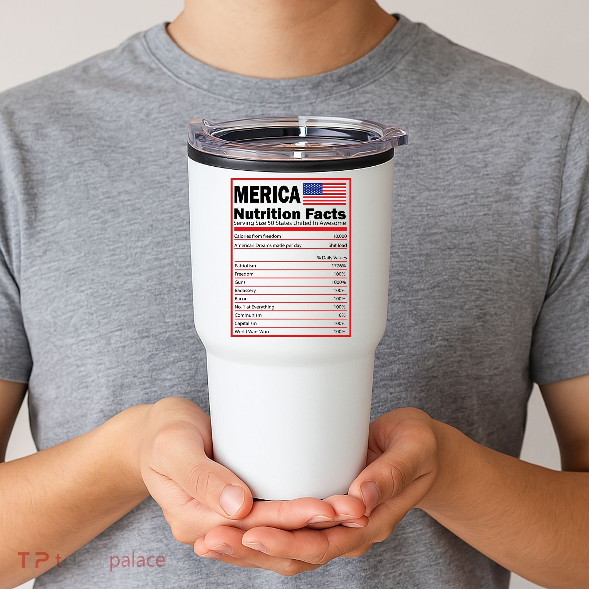 Merica Nutrition Facts Tumbler