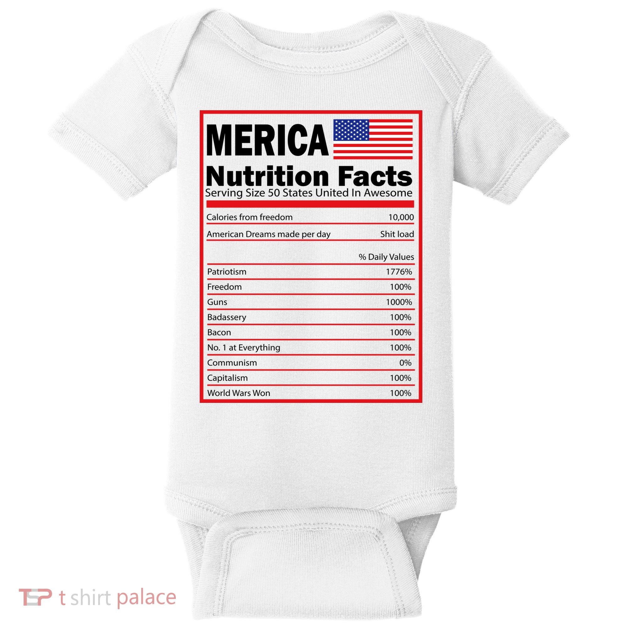 Merica Nutrition Facts Baby Bodysuit