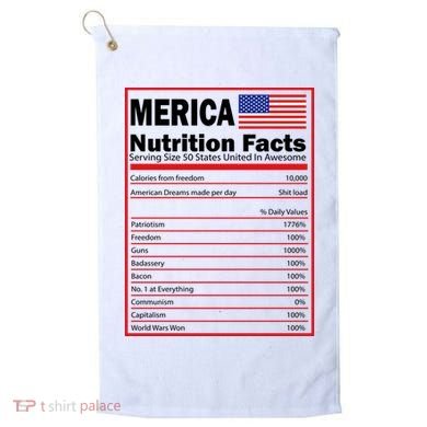 Merica Nutrition Facts Golf Towel