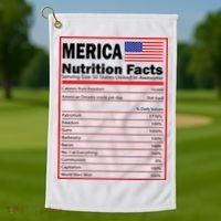 Merica Nutrition Facts Golf Towel thumb 1