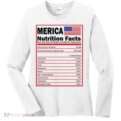 Merica Nutrition Facts Women's Long Sleeve Shirt