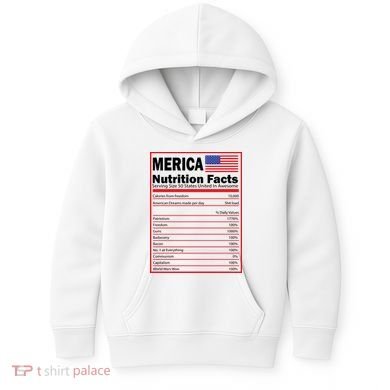 Merica Nutrition Facts Kids Hoodie