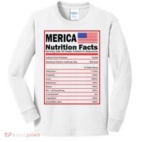 Merica Nutrition Facts Kids Long Sleeve Shirt thumb 0