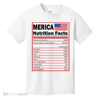 Merica Nutrition Facts Kids T-Shirt