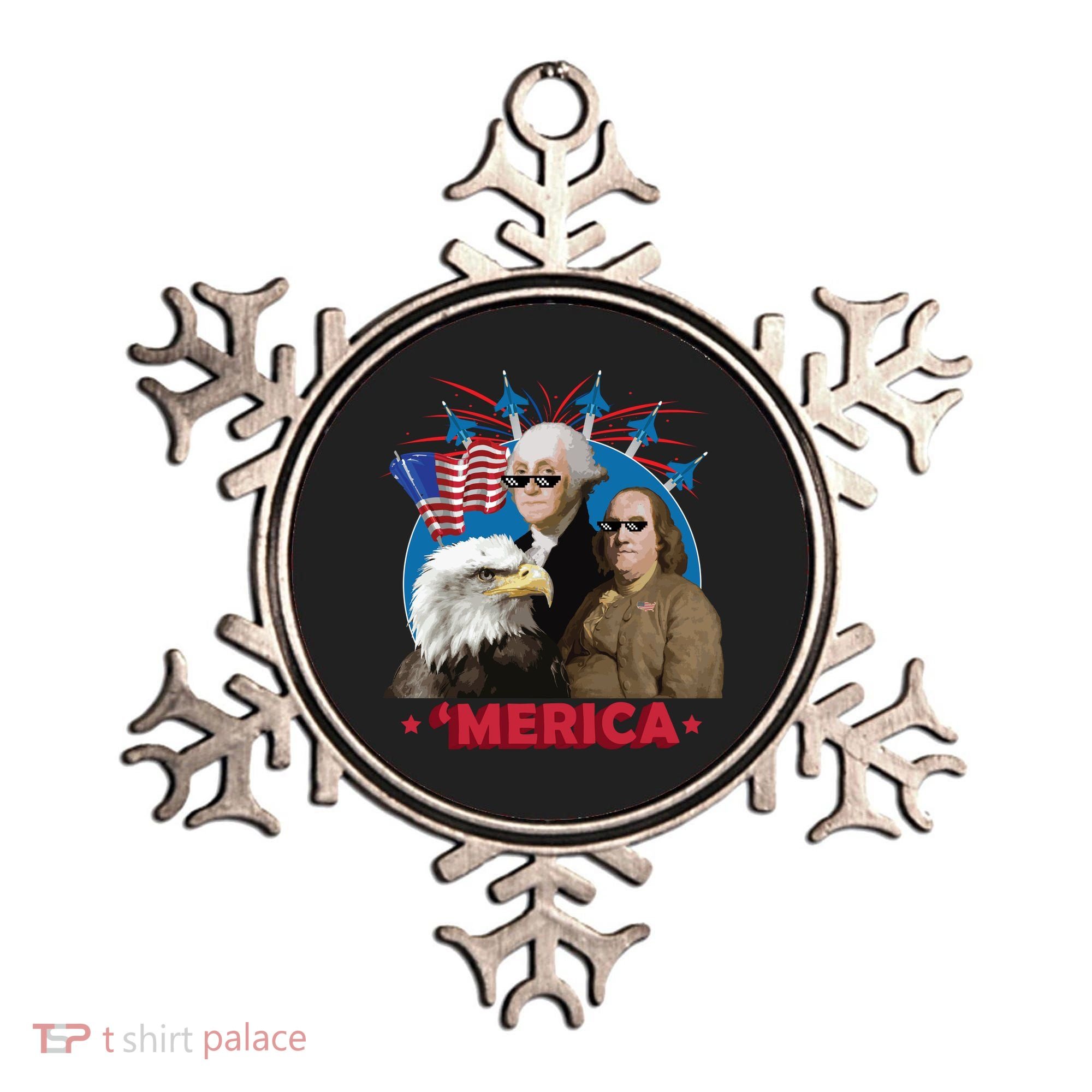 Merica Patriotic Party Ornament