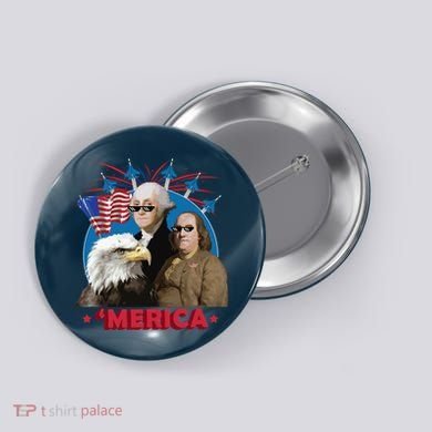Merica Patriotic Party Button