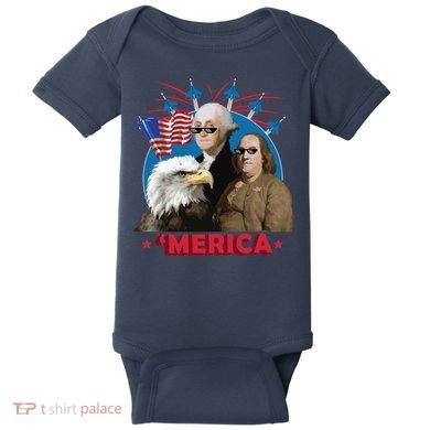 Merica Patriotic Party Baby Bodysuit