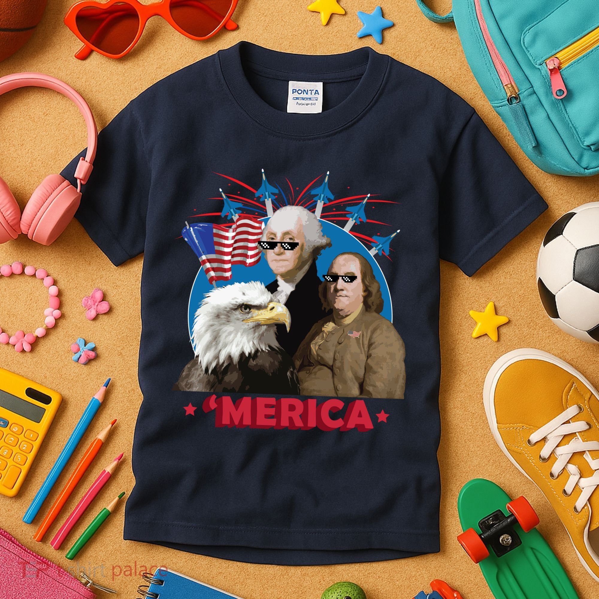 Merica Patriotic Party Kids T-Shirt