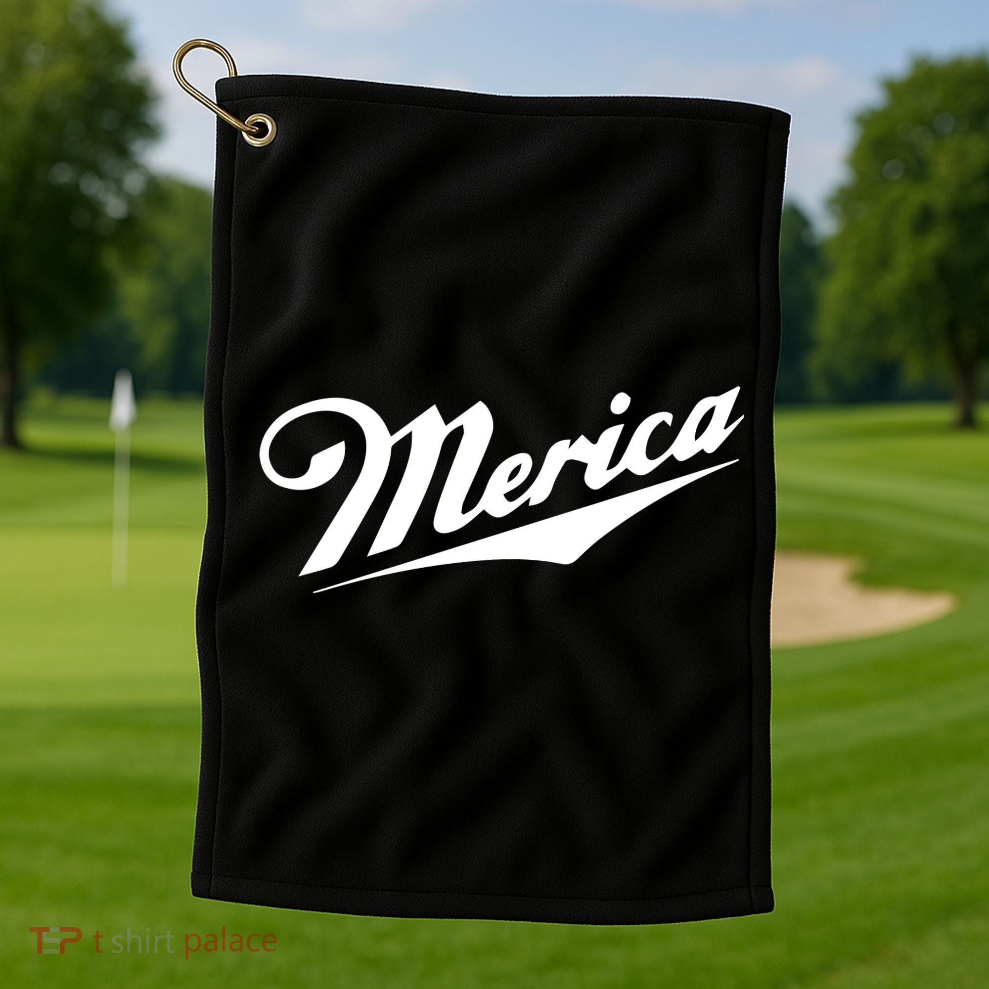 Merica Simple Logo Golf Towel