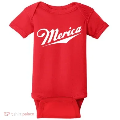 Merica Simple Logo Baby Bodysuit