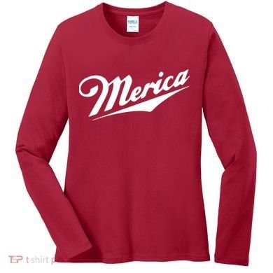 Merica Simple Logo Women's Long Sleeve Shirt