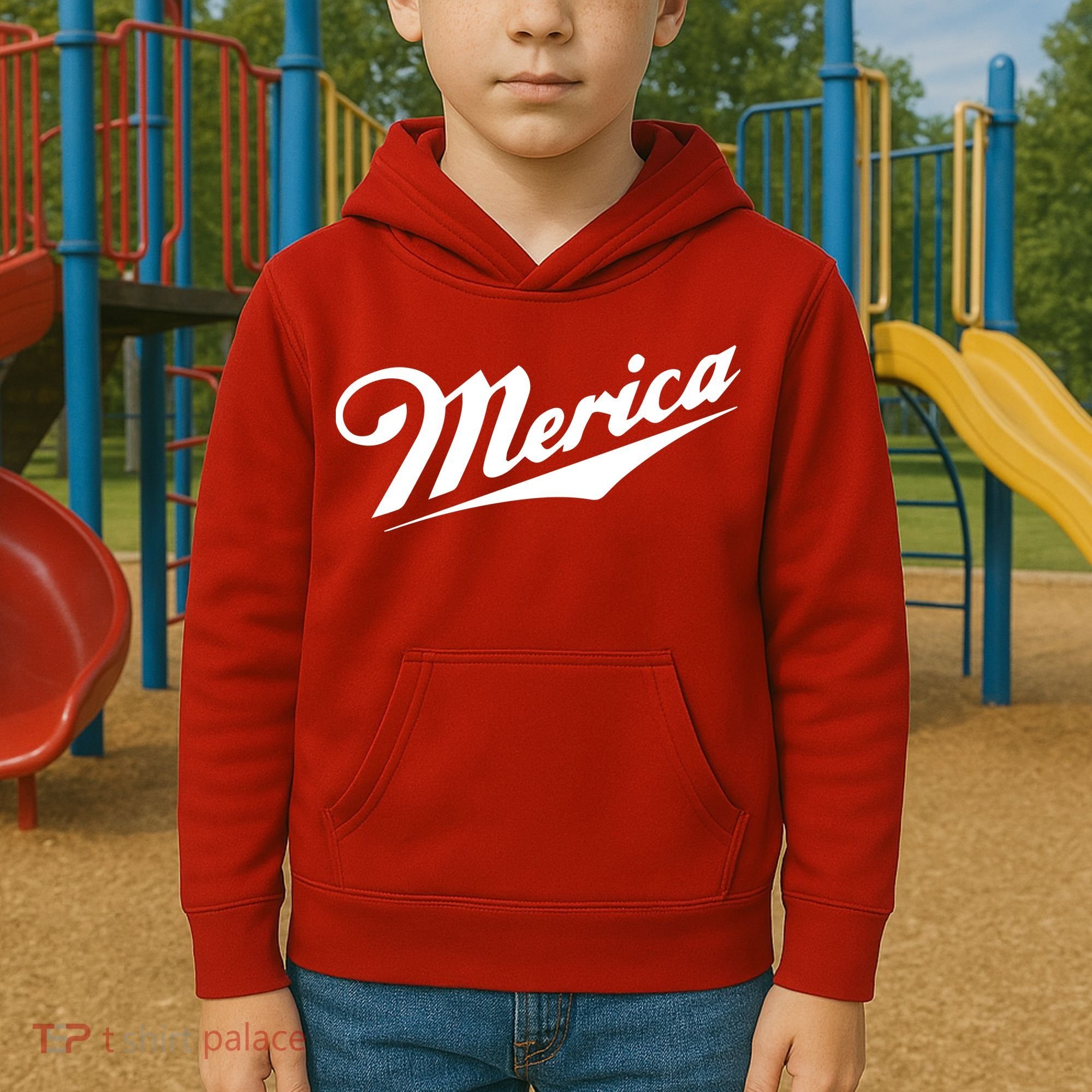 Merica Simple Logo Kids Hoodie