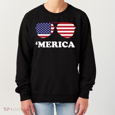Merica Sun Glasses Shades USA Flag Women's Sweatshirt