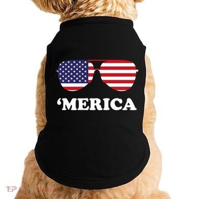 Merica Sun Glasses Shades USA Flag Doggie Tank