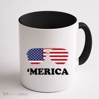 Merica Sun Glasses Shades USA Flag Coffee Mug thumb 1