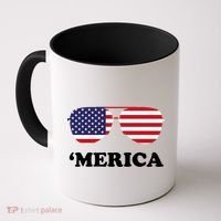 Merica Sun Glasses Shades USA Flag Coffee Mug thumb 0