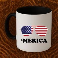Merica Sun Glasses Shades USA Flag Coffee Mug thumb 2