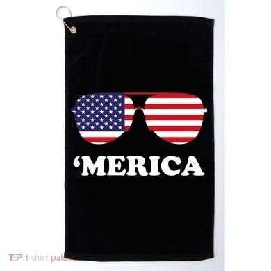 Merica Sun Glasses Shades USA Flag Golf Towel