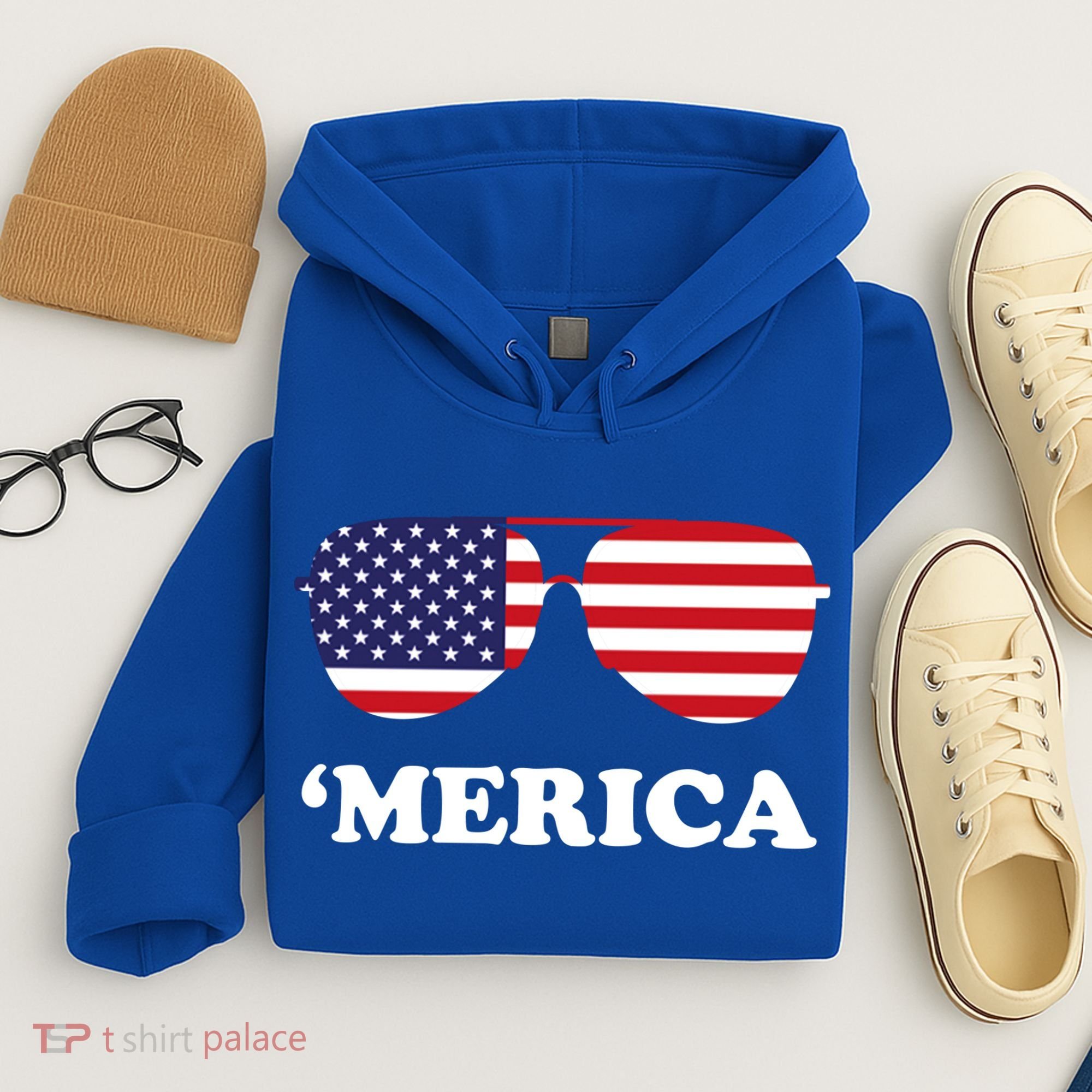 Merica Sun Glasses Shades USA Flag Hoodie