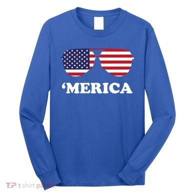 Merica Sun Glasses Shades USA Flag Long Sleeve Shirt