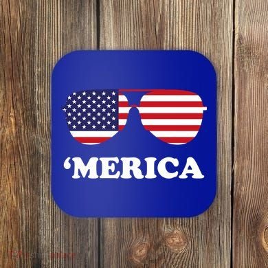 Merica Sun Glasses Shades USA Flag Coaster