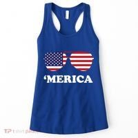 Merica Sun Glasses Shades USA Flag Women's Tank Top thumb 0