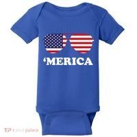 Merica Sun Glasses Shades USA Flag Baby Bodysuit thumb 0