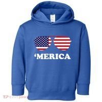 Merica Sun Glasses Shades USA Flag Toddler Hoodie thumb 0