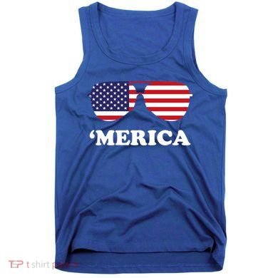 Merica Sun Glasses Shades USA Flag Tank Top