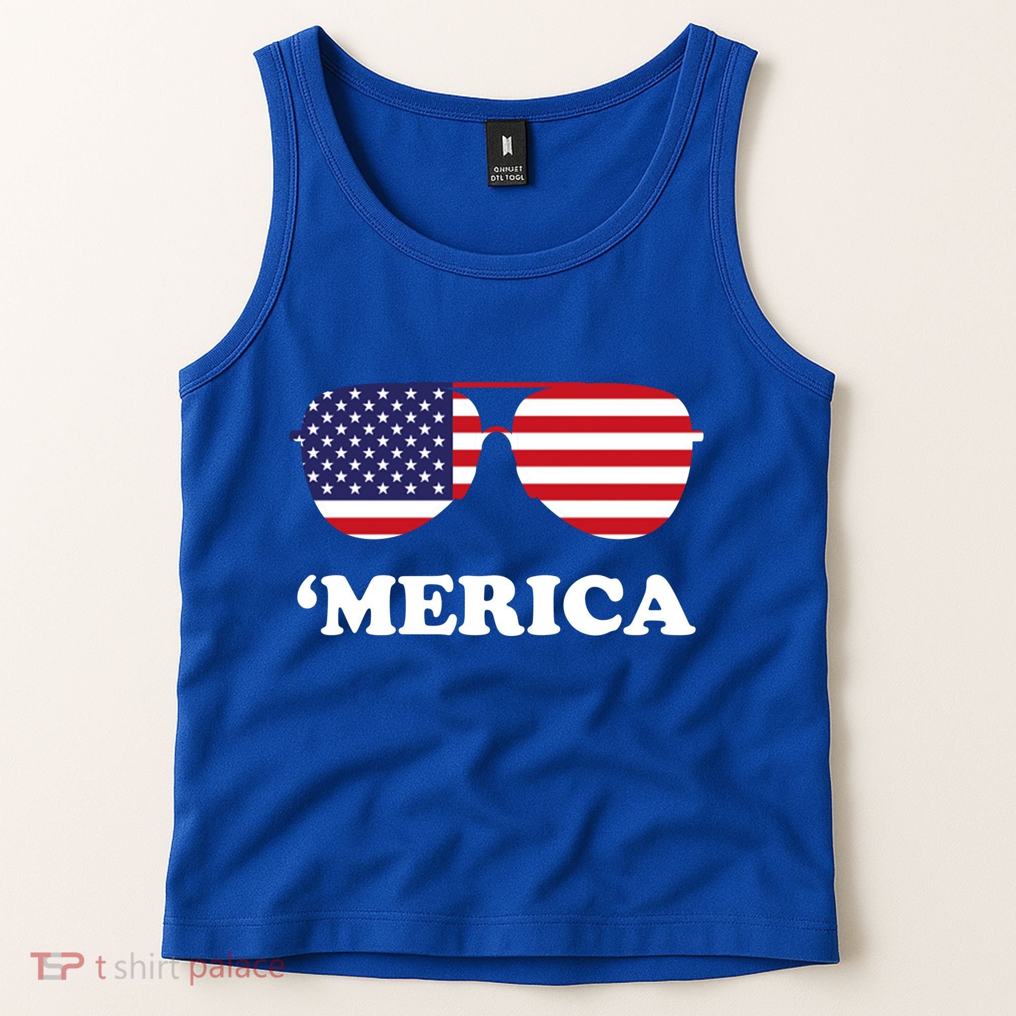 Merica Sun Glasses Shades USA Flag Tank Top