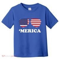 Merica Sun Glasses Shades USA Flag Toddler T-Shirt thumb 0