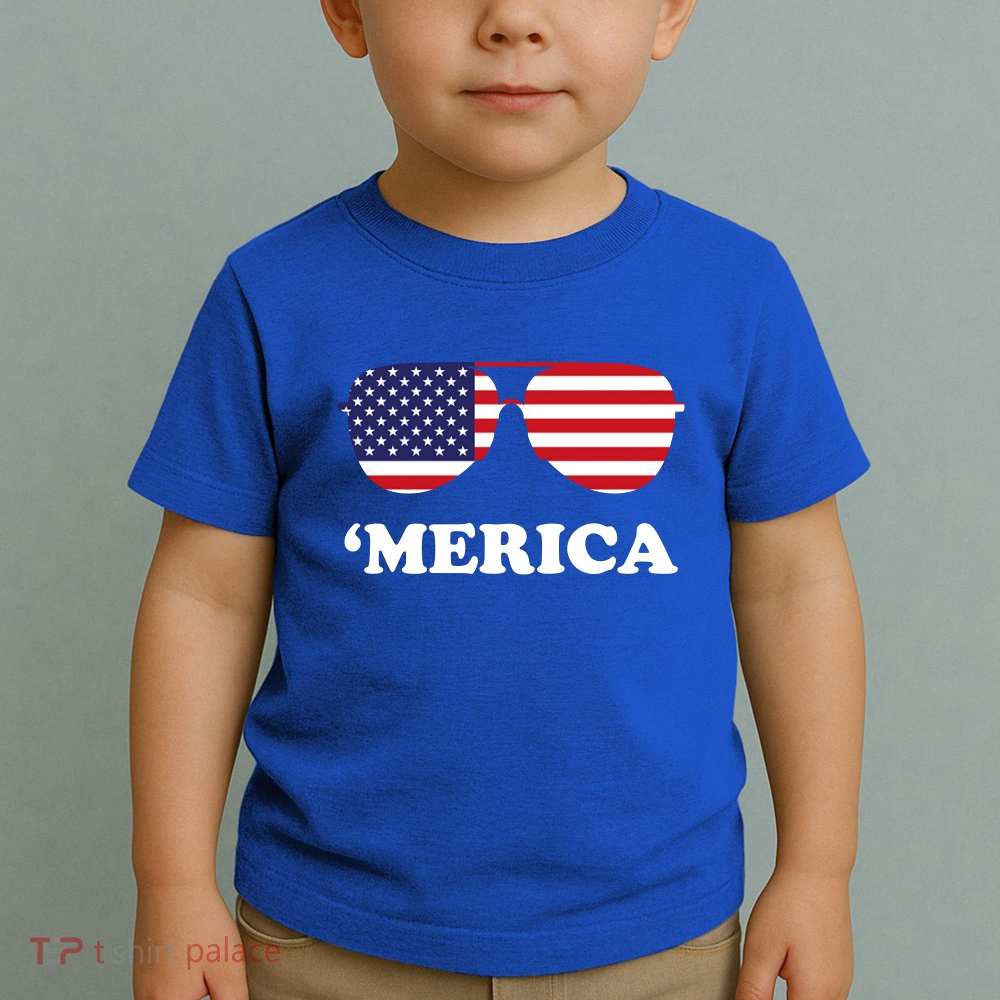 Merica Sun Glasses Shades USA Flag Toddler T-Shirt