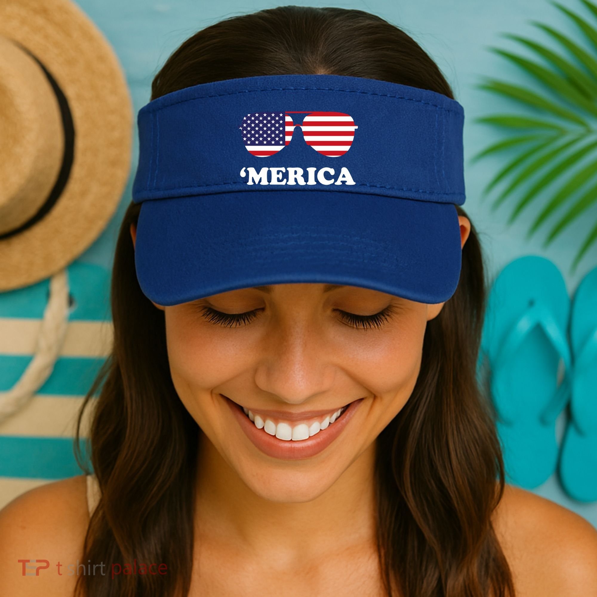 Merica Sun Glasses Shades USA Flag Visor