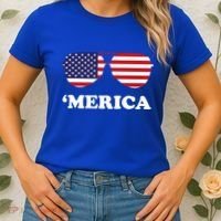 Merica Sun Glasses Shades USA Flag Women's T-Shirt thumb 2