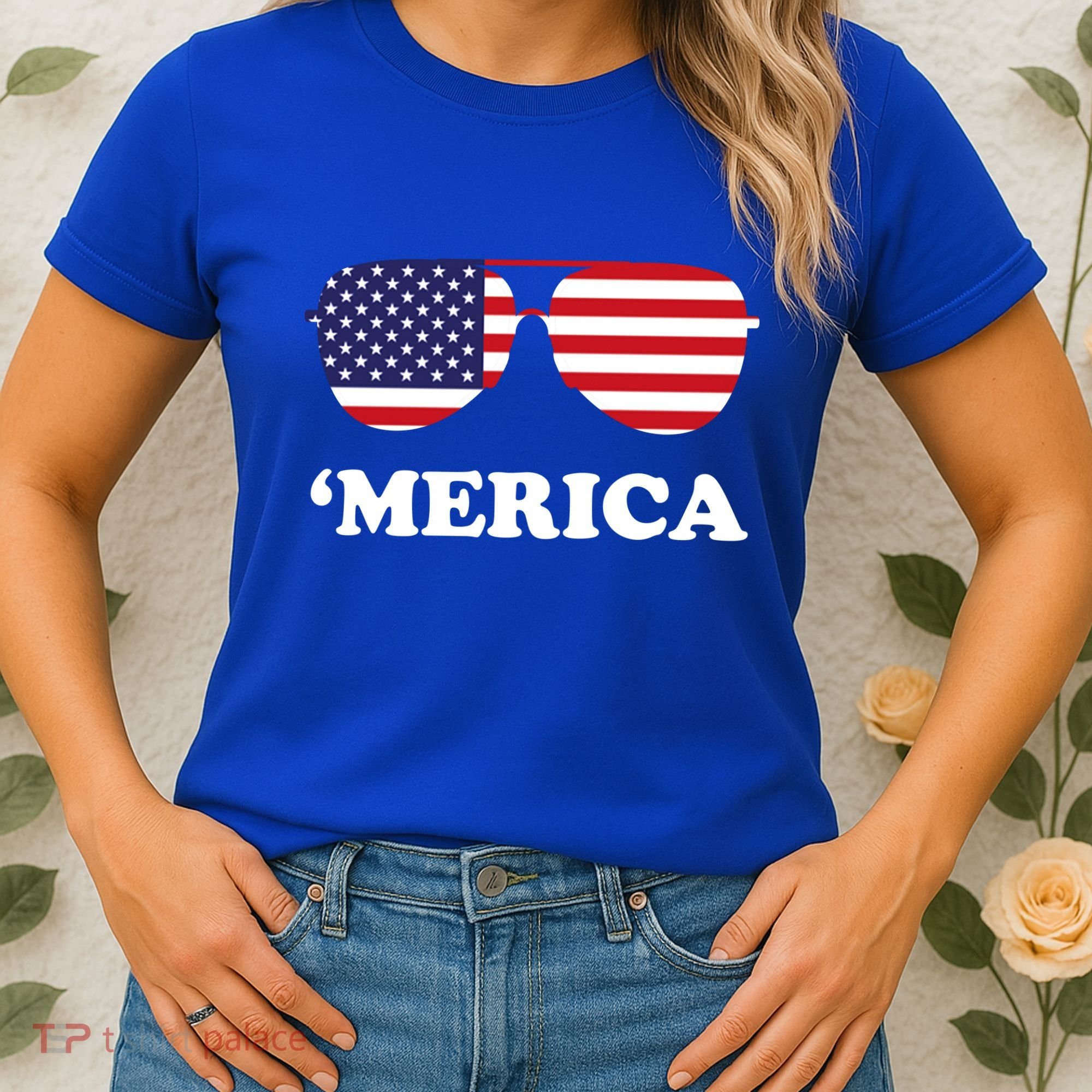 Merica Sun Glasses Shades USA Flag Women's T-Shirt