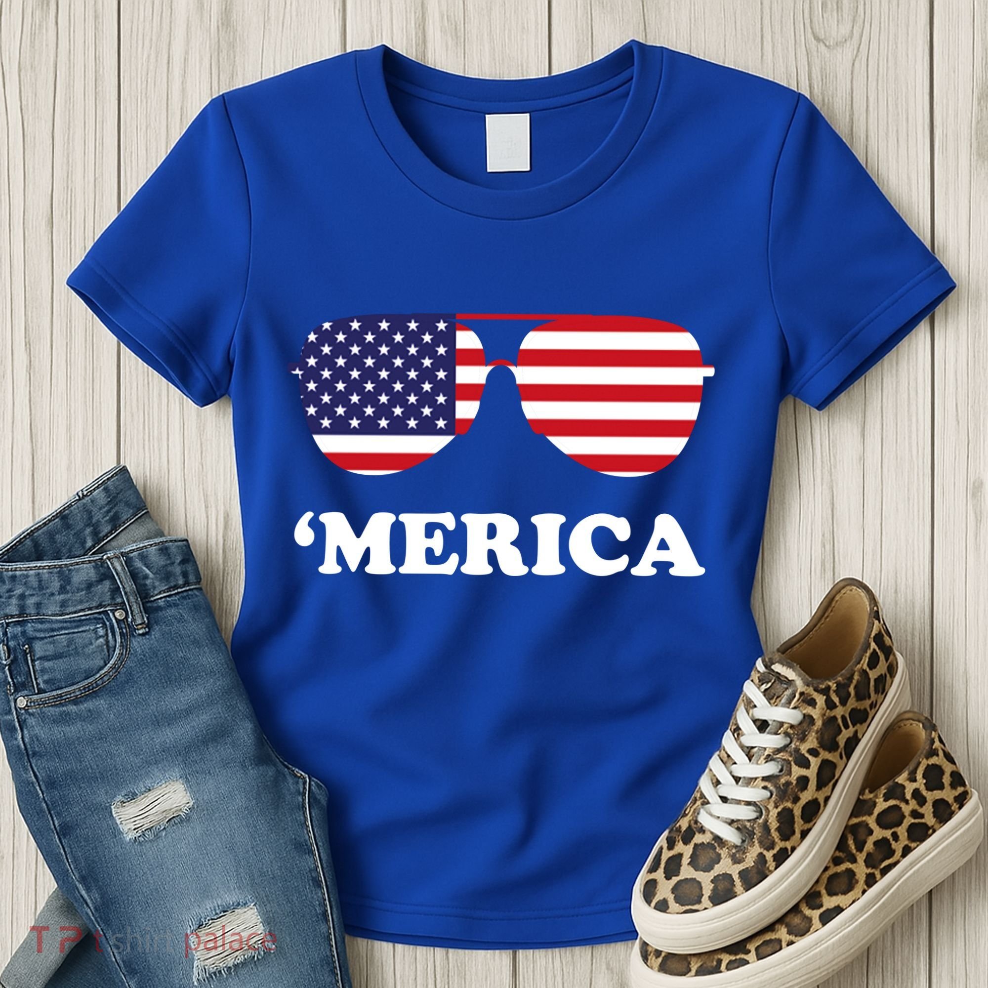 Merica Sun Glasses Shades USA Flag Women's T-Shirt
