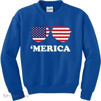 Merica Sun Glasses Shades USA Flag Kids Sweatshirt
