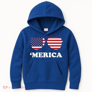 Merica Sun Glasses Shades USA Flag Kids Hoodie