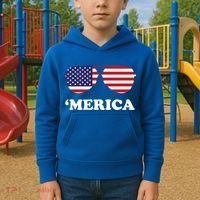 Merica Sun Glasses Shades USA Flag Kids Hoodie thumb 2
