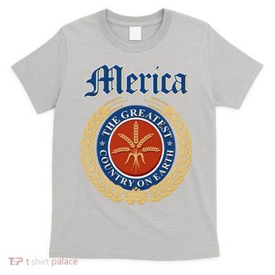 Merica The Greatest Country On Earth Beer Label  T-Shirt