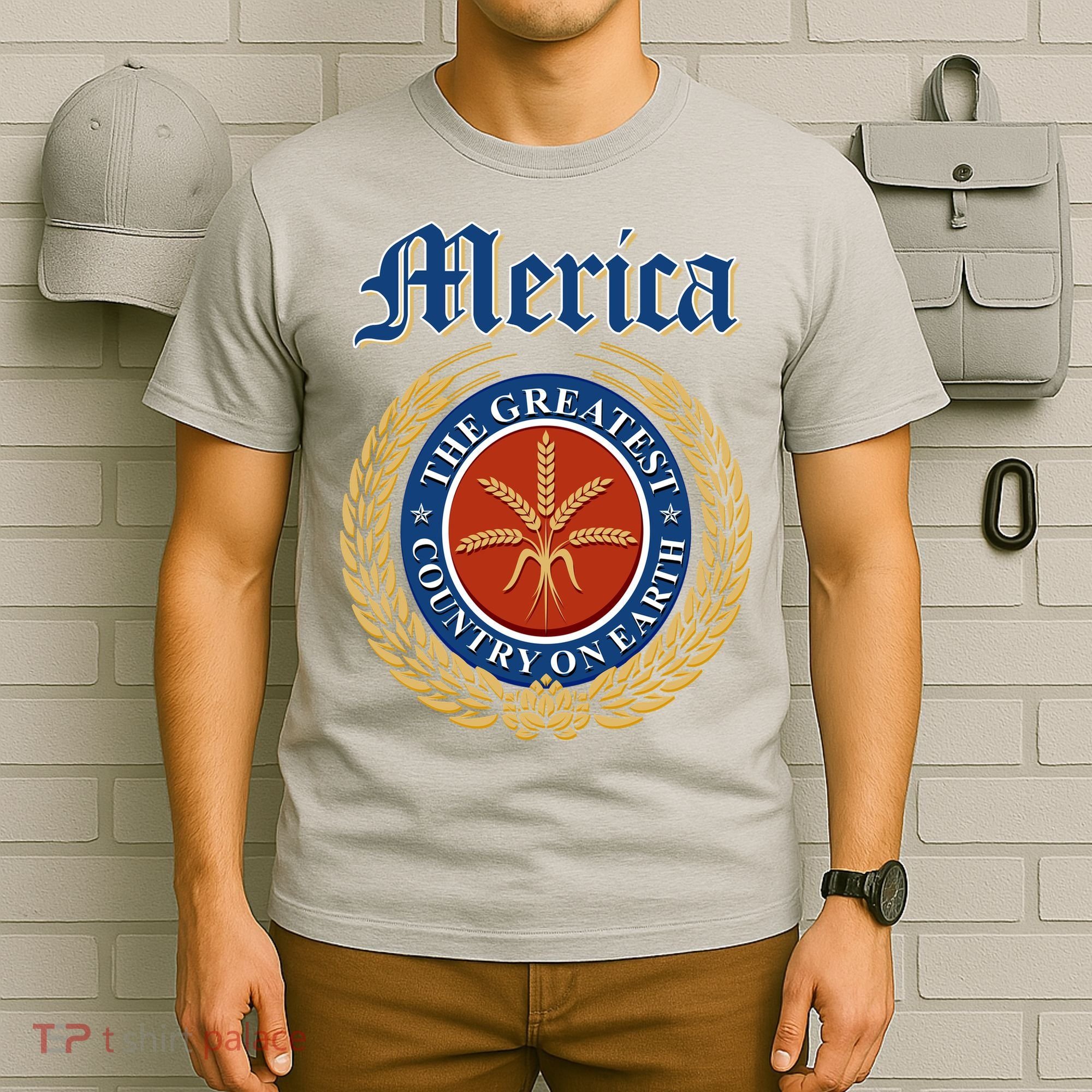 Merica The Greatest Country On Earth Beer Label  T-Shirt