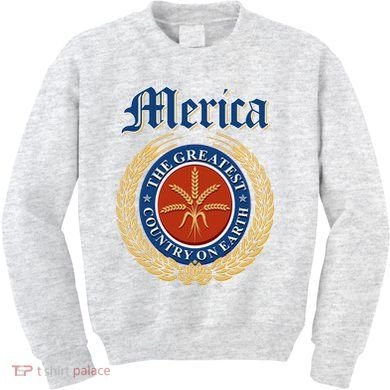 Merica The Greatest Country On Earth Beer Label  Kids Sweatshirt