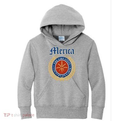 Merica The Greatest Country On Earth Beer Label  Kids Hoodie