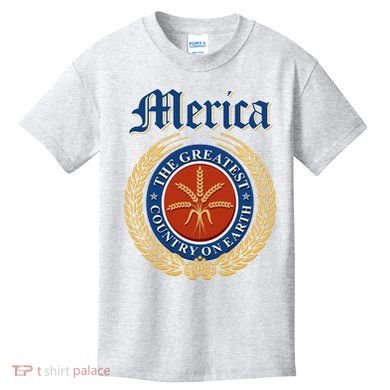 Merica The Greatest Country On Earth Beer Label  Kids T-Shirt