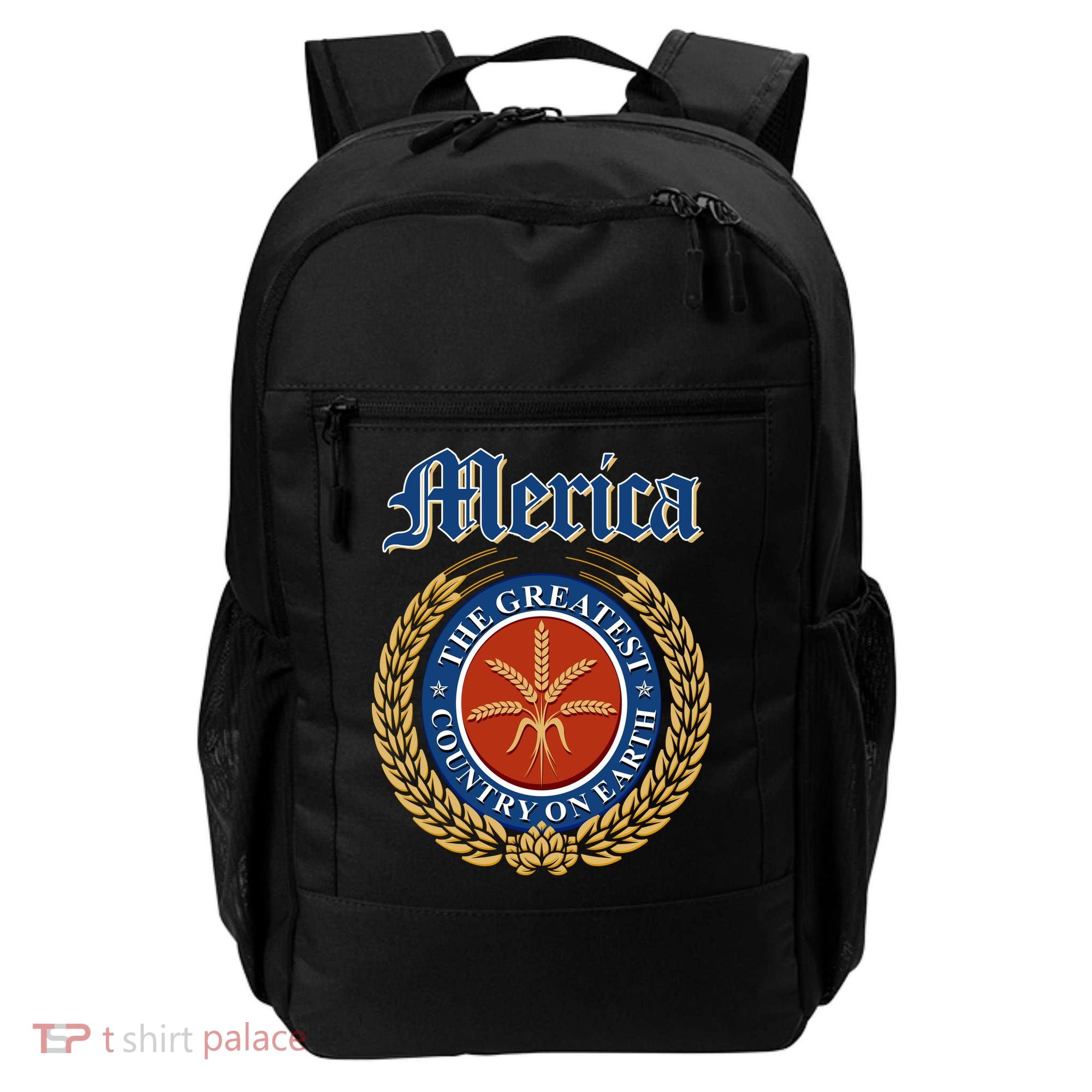 Merica The Greatest Country On Earth Beer Label  Backpack