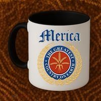 Merica The Greatest Country On Earth Beer Label  Coffee Mug thumb 2