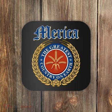Merica The Greatest Country On Earth Beer Label  Coaster