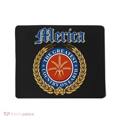 Merica The Greatest Country On Earth Beer Label  Mousepad