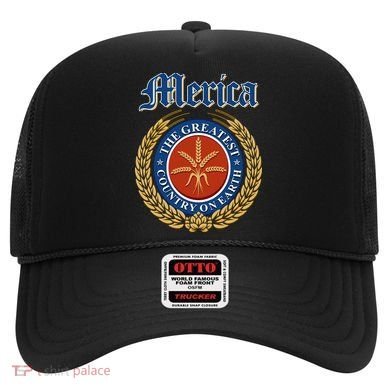 Merica The Greatest Country On Earth Beer Label  Hat
